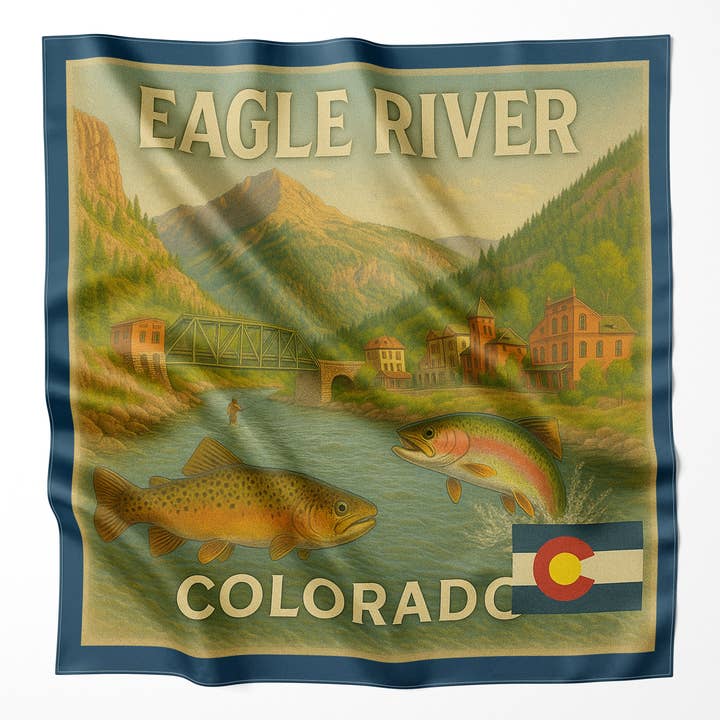 Eagle River Colorado Microfiber Cloth Bandana for wholesale by Map the Xperience