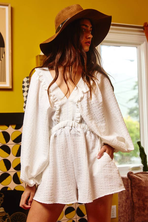 BUCKETLIST INC - Wholesale Romper - Women's - R5268 Ruffled Solid Woven Romper19