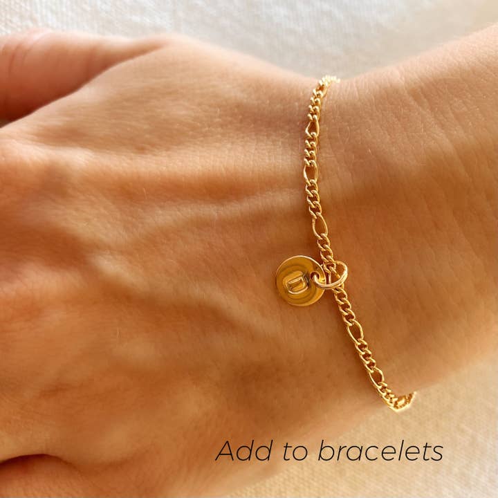 GoldFi - Wholesale Individual Charm/Pendant - Stamped Tiny Initial Letter Charm in 18k Gold Filled Complete Alphabet30