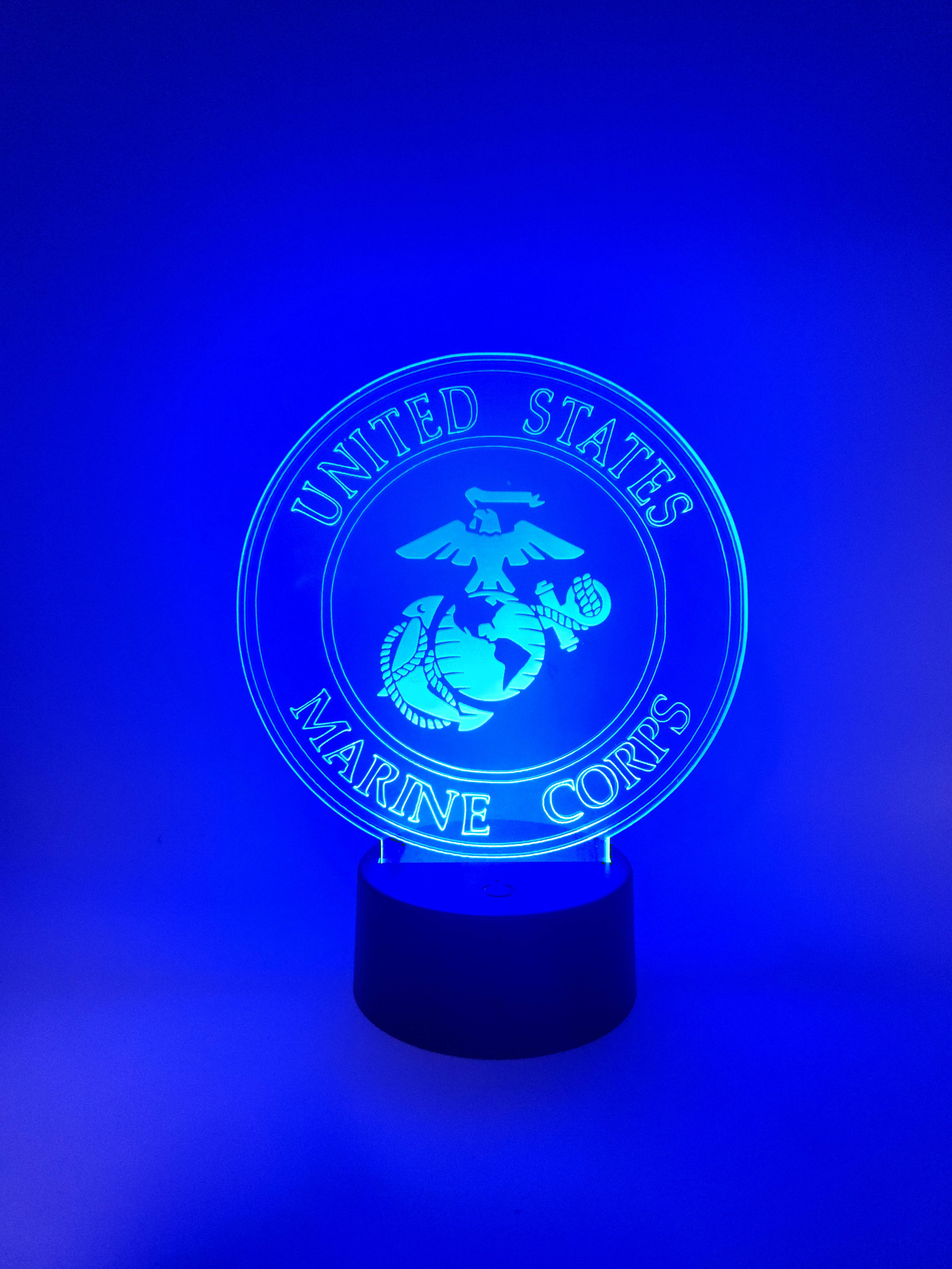 The 308 Collective - Wholesale Accent/Desk Lamp - Marine Corps Novelty Desktop LED Lamp | USMC Light Up Sign