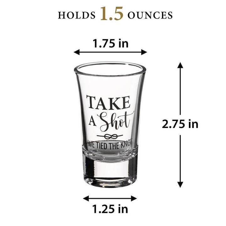 Lillian Rose - Wholesale Shot glass - Tied the Knot Wedding Day Shot Glass Favors Set of 41