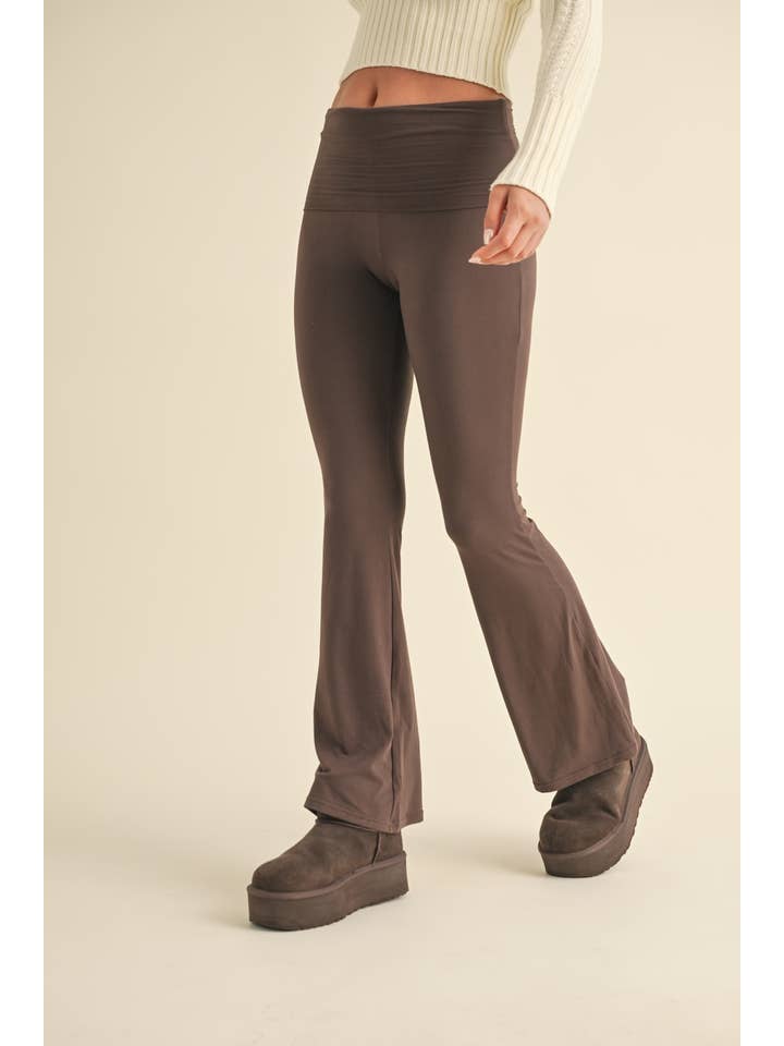 KIMBERLY C – wholesale Pants – Women's – Soft Knit Foldover Flare Pants55