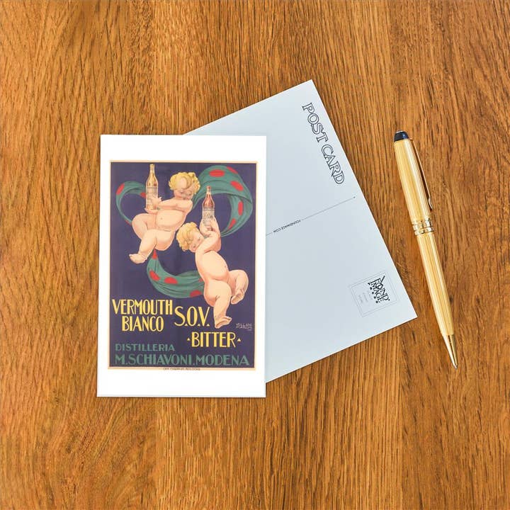 Found Image Press - Wholesale Postcard - Postcard BV-366 White Vermouth Ad1
