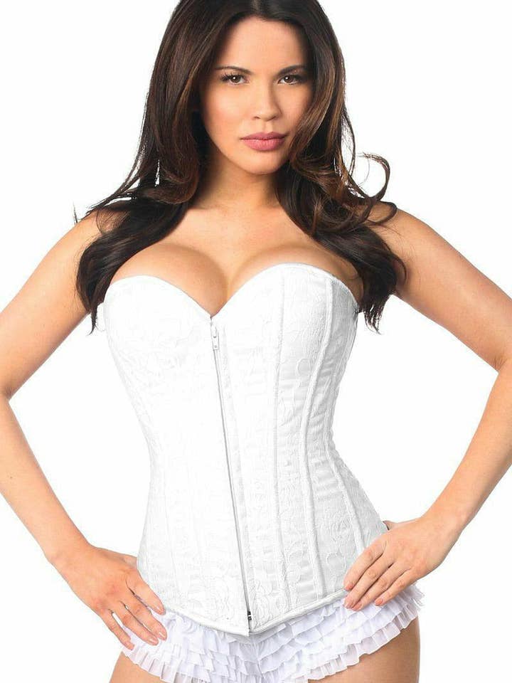 Daisy Corsets - Wholesale Corset - Women's - Lavish White Lace Overbust Corset w/Zipper