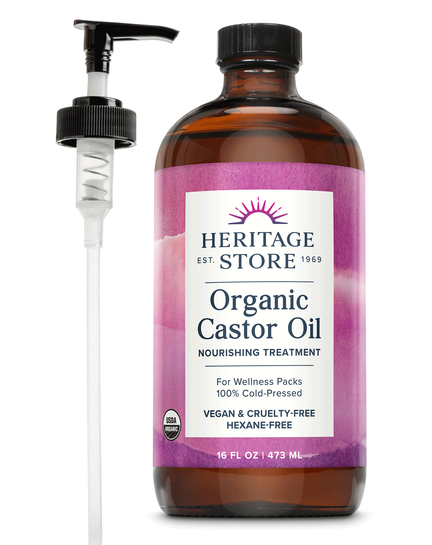 Heritage Store - Wholesale Bath/Body Oil - Organic Castor Oil 16 oz/32 oz11