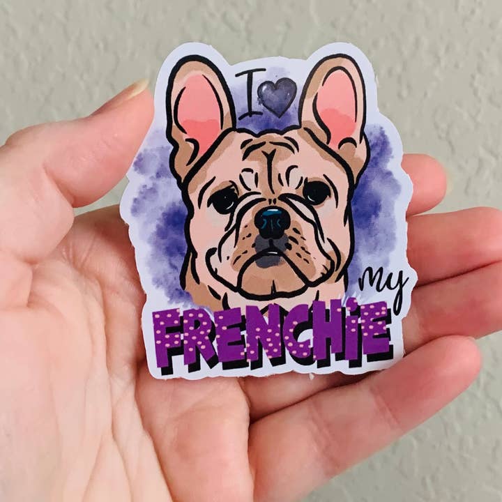 Oily Graphic Creations – wholesale Klistermärke – Love My Frenchie- Hundklistermärken/Magnet