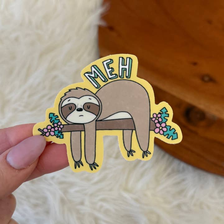 Meh Sticker - Sloth for wholesale by Big Moods