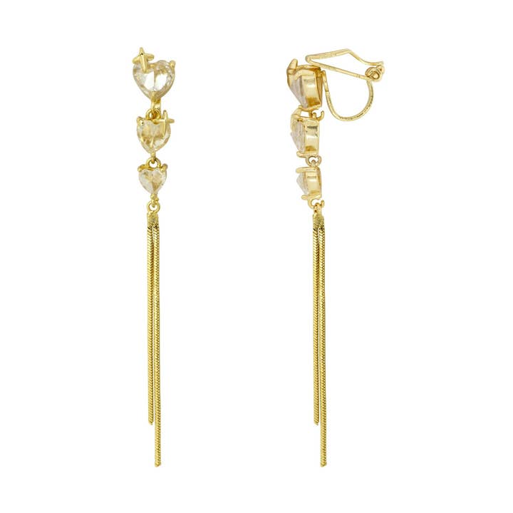 Hjärtdroppe Clip-On Örhängen för wholesale av Gold Trip