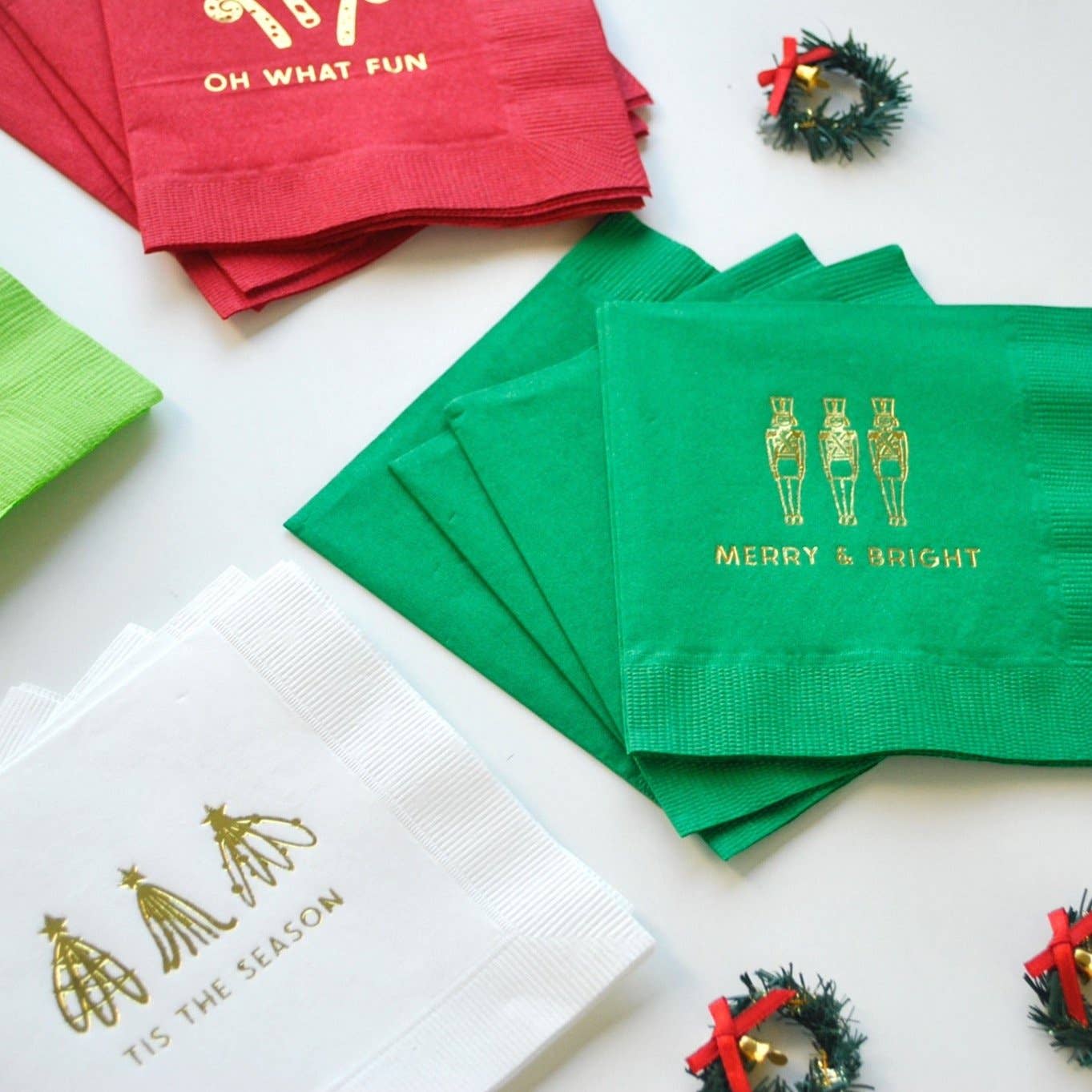 Gatherings by Curated Paperie - Wholesale Disposable Napkin - Modern Christmas Beverage Cocktail Napkins1