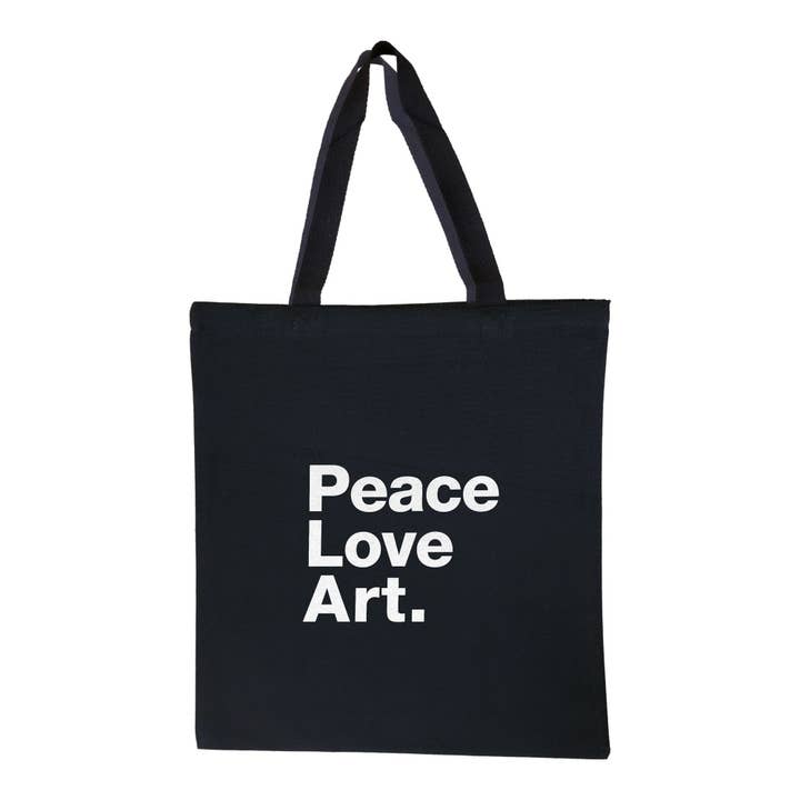 Peace Love Art Canvas Tote for wholesale by Popcorn Custom Products