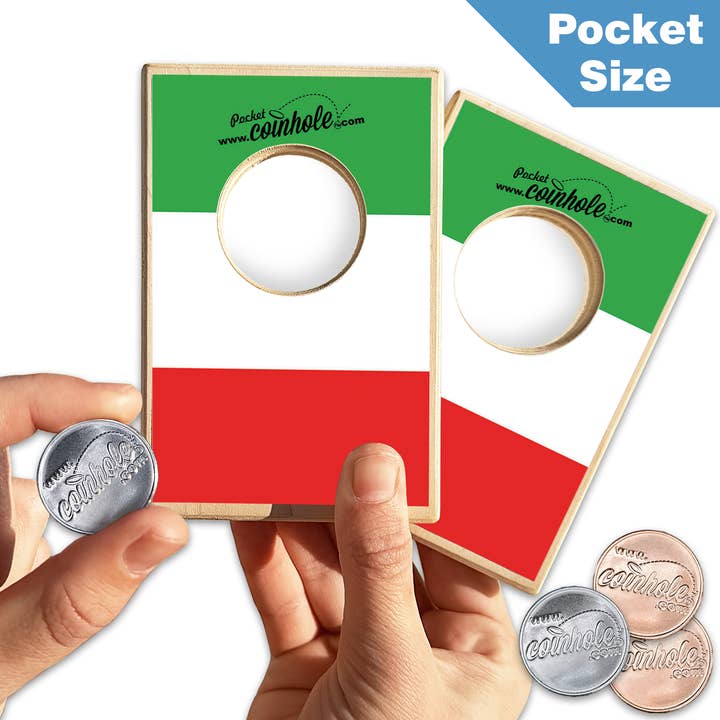 Italy Flag POCKET Coinhole® for wholesale by Coinhole