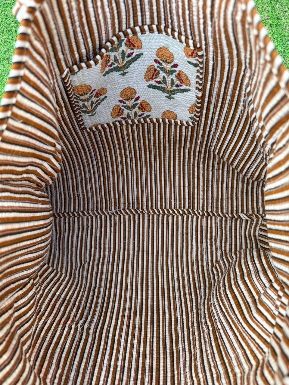 bhavnas boutique - Vendita all'ingrosso Borsa tote - Donna - Borsa da festa per ragazze Borsa tote stampata floreale in cotone trapuntato6