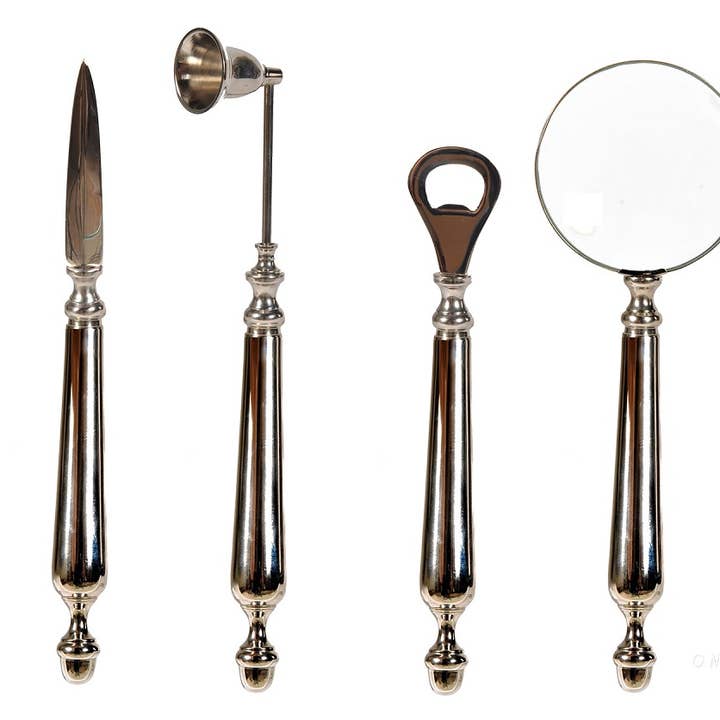 4-teiliges Set: Lupe, Flaschenöffner und Kerzenlöscher für den Großhandel von Old Modern Handicrafts, Inc.
