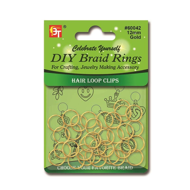 KT Supply - Wholesale Hair Accessories Set - Women's - Hair Braid Ring Bt Gold 12 mm0