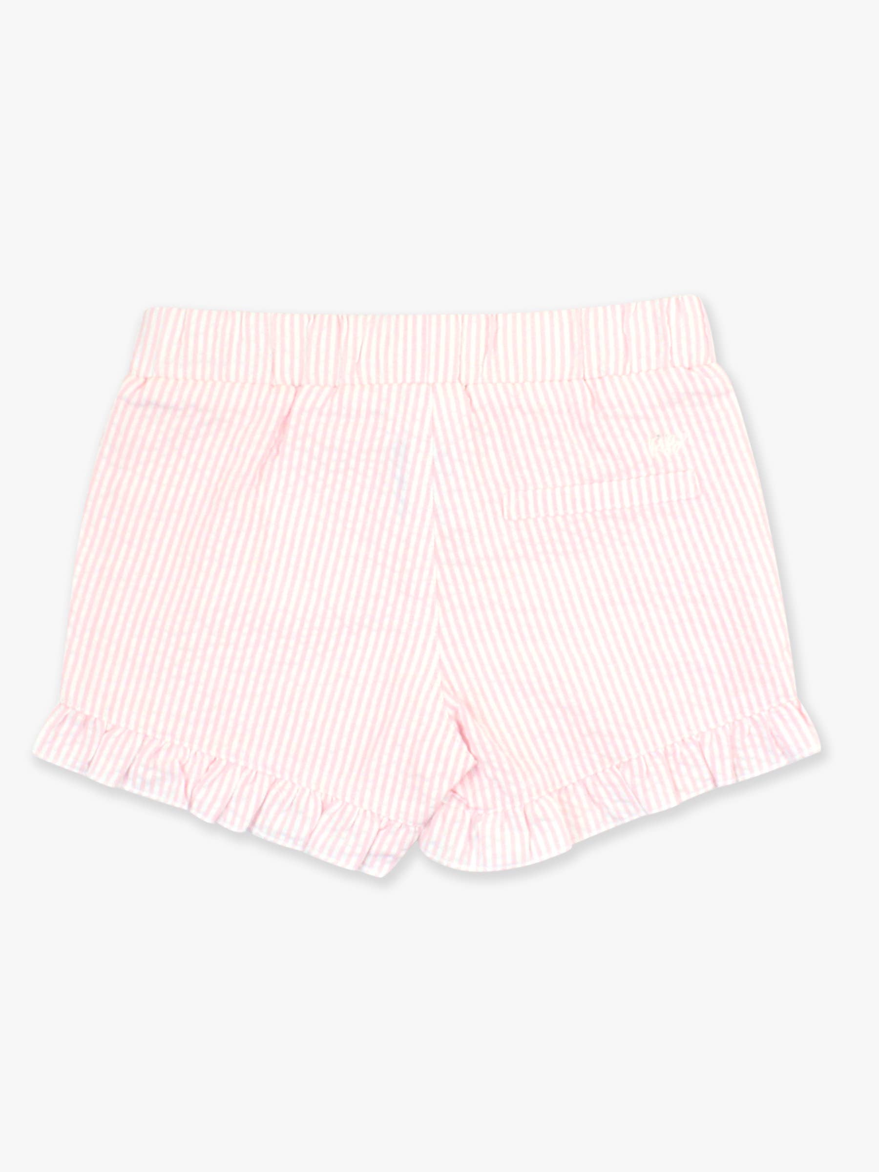 Rosa Calções de Tecido com Folhos em Seersucker Rosa para Meninas Pequenas para venda a revendedores na Faire1