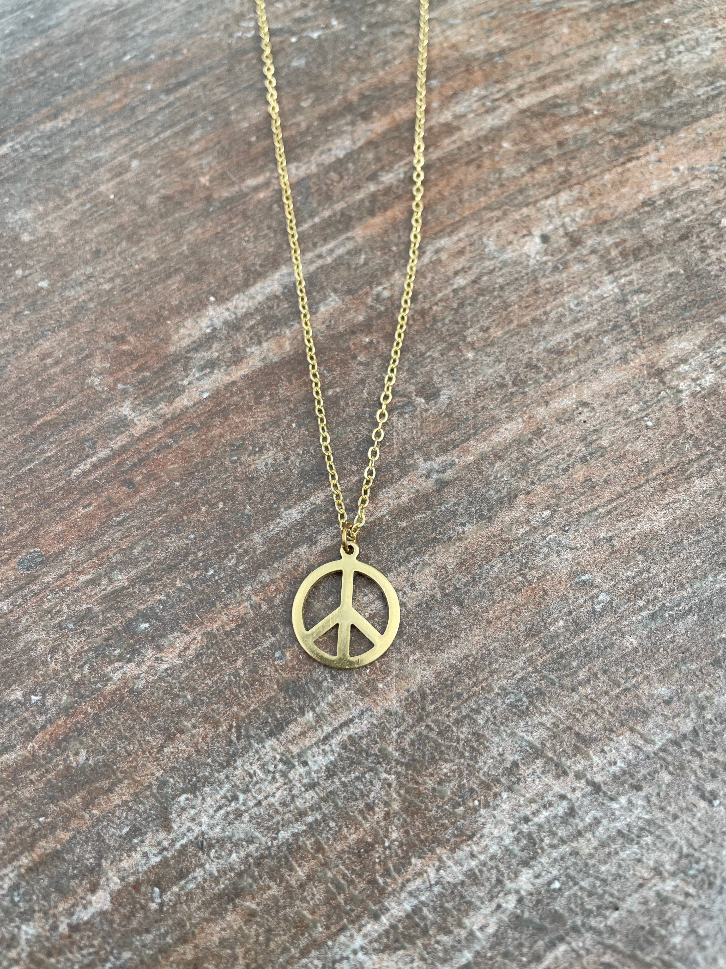 Red Shed Designs - Vente Colliers à pendentif - Collier bohème signe de paix en laiton - Gypsy Hippie Woodstock5