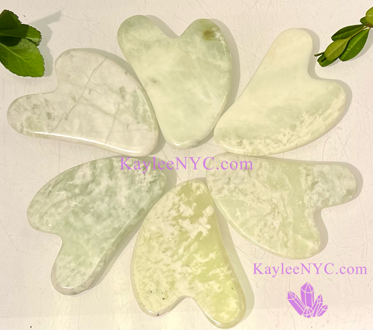 KayleeNYC - Wholesale Gua Sha Tool - Natural Jade Gua Sha Facial Massage Heart1