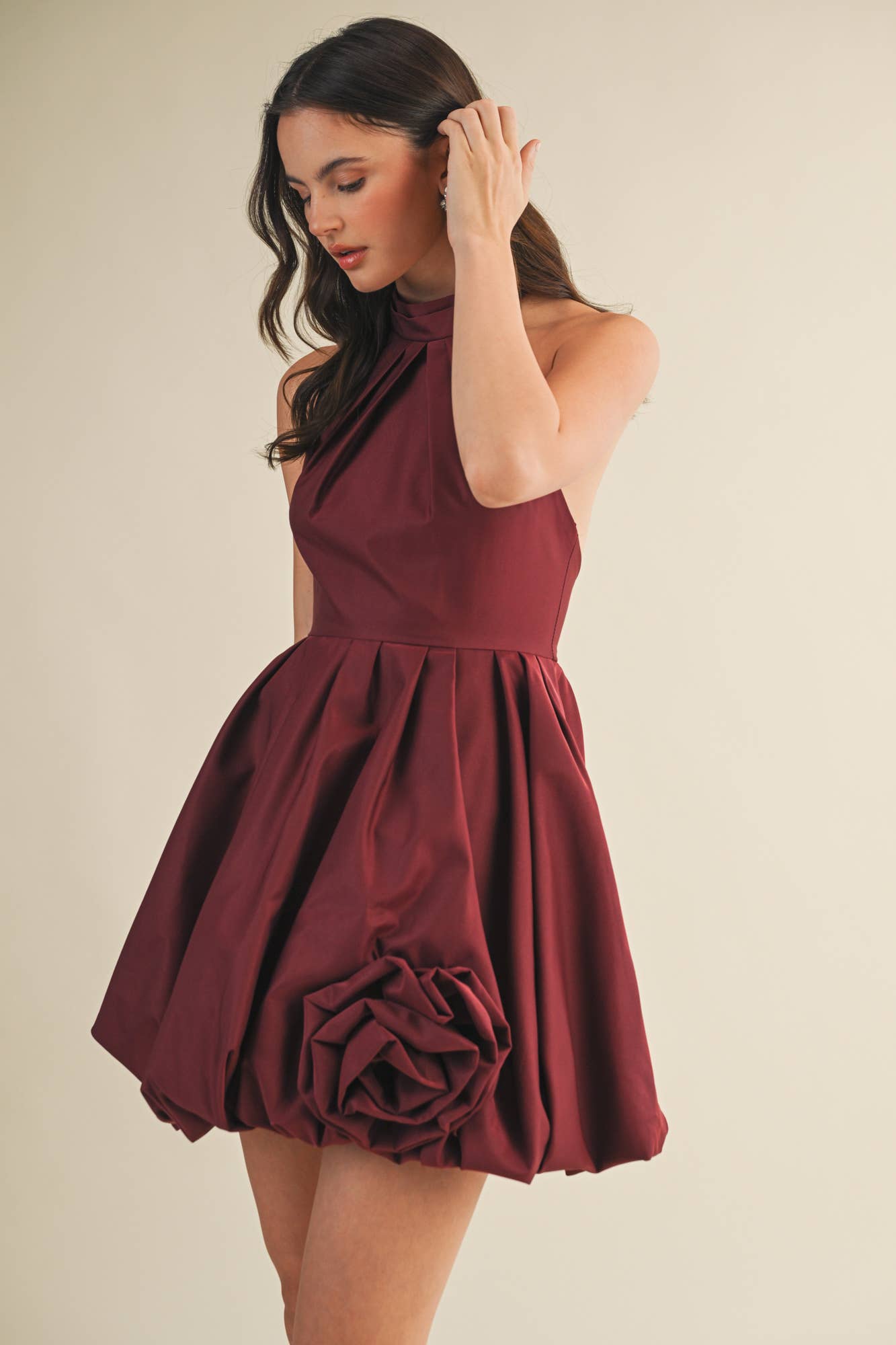 Mustard Seed - Venta al por mayor Vestido - Mujer - Vestido con cuello halter y dobladillo abullonado2