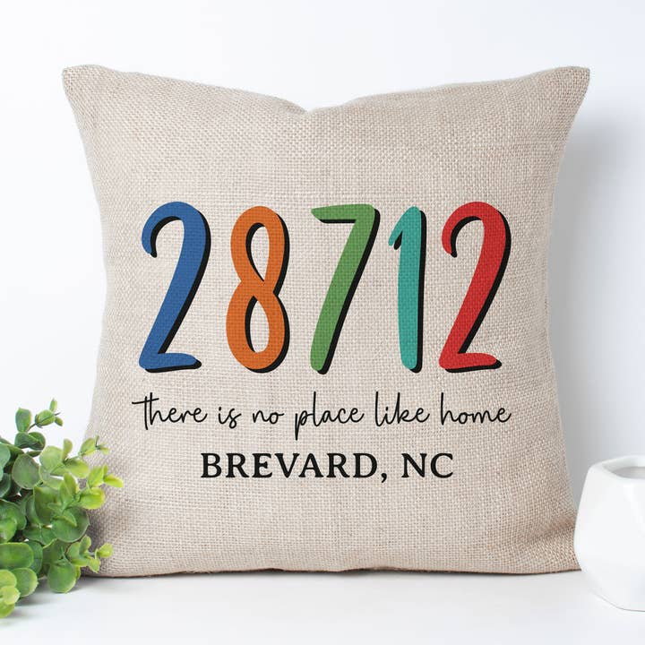 Canary Road - Wholesale Throw/Decorative Pillow - Custom Zip Code Pillow City State No Place Like Home Local0