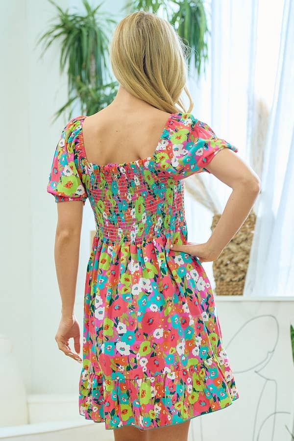 lovely melody - Wholesale Dress - Women's - LMD5477-Doras floral print dress24