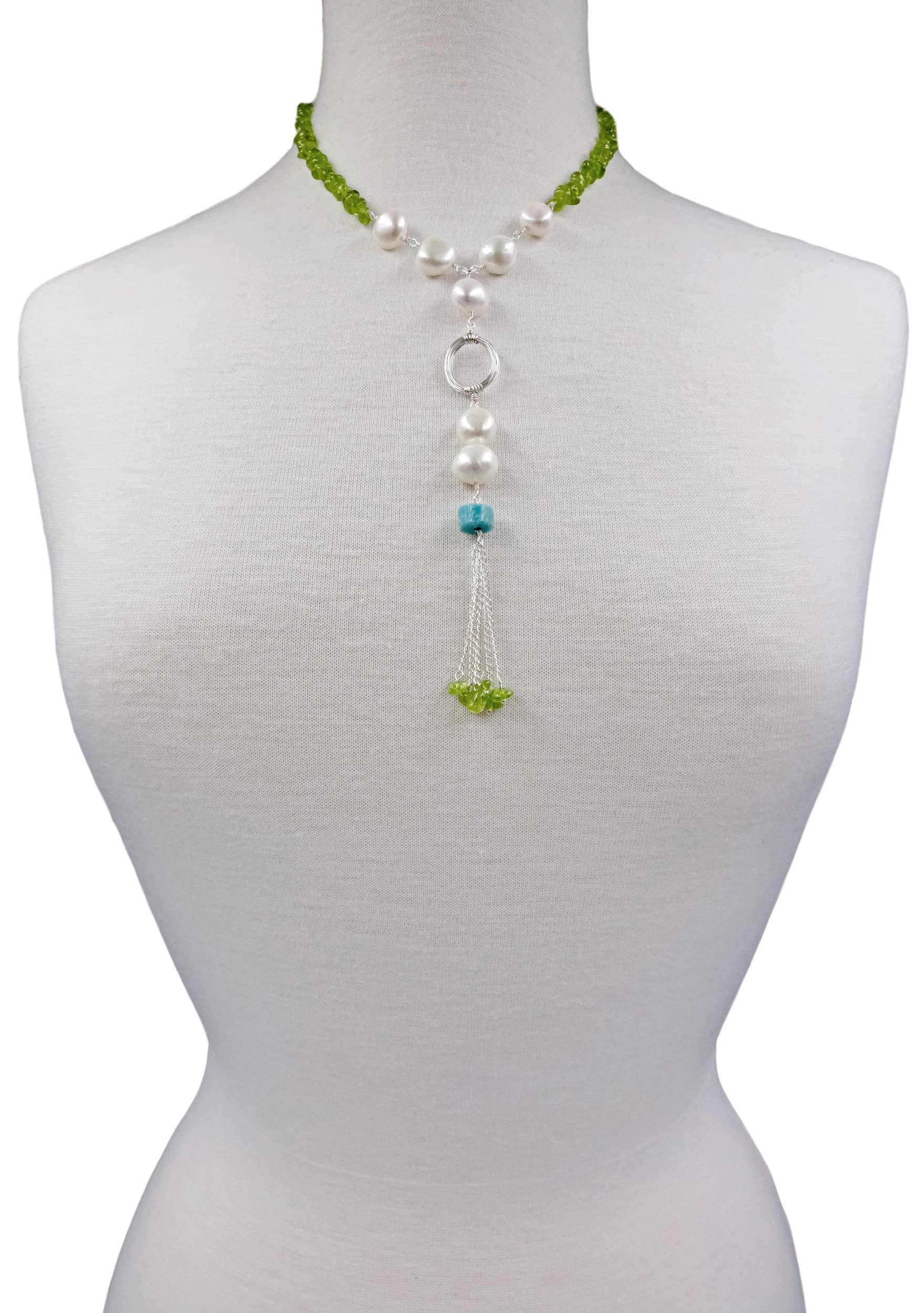 IST Jewelry - Wholesale Pendant/Charm Necklace - Gemstones & Pearl Tassel Necklace3