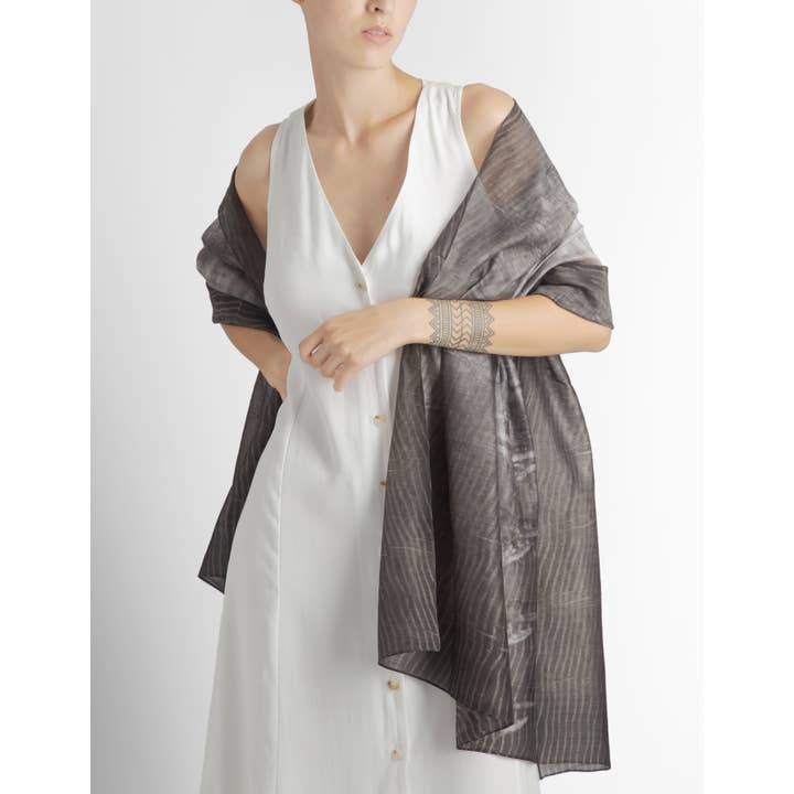 Nimboo - Wholesale Scarf – Women's - Scarf Shibori Anthracite4