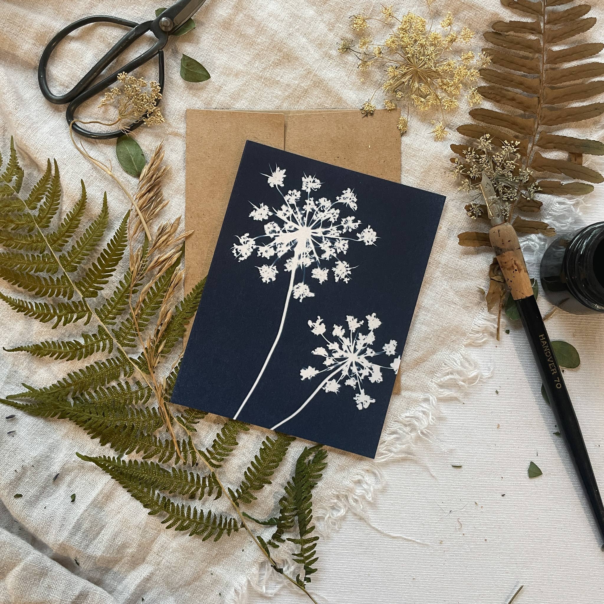 Atwater Designs - Wholesale Everyday Greeting Card - Under the Sun no. 8 | Botanical Cyanotype Blank Card1
