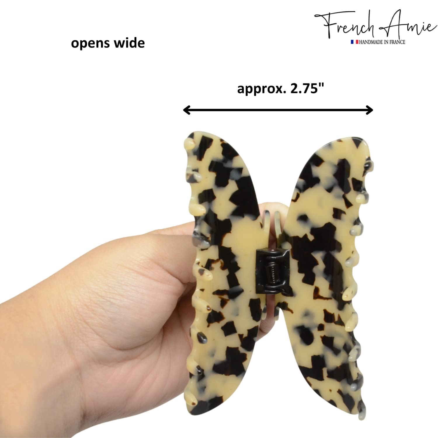 Parcelona - Wholesale Hair Clip - Women's - French Amie Thin Oval Large 4 1/4” Handmade Celluloid Jaw Hair Claw for Women20