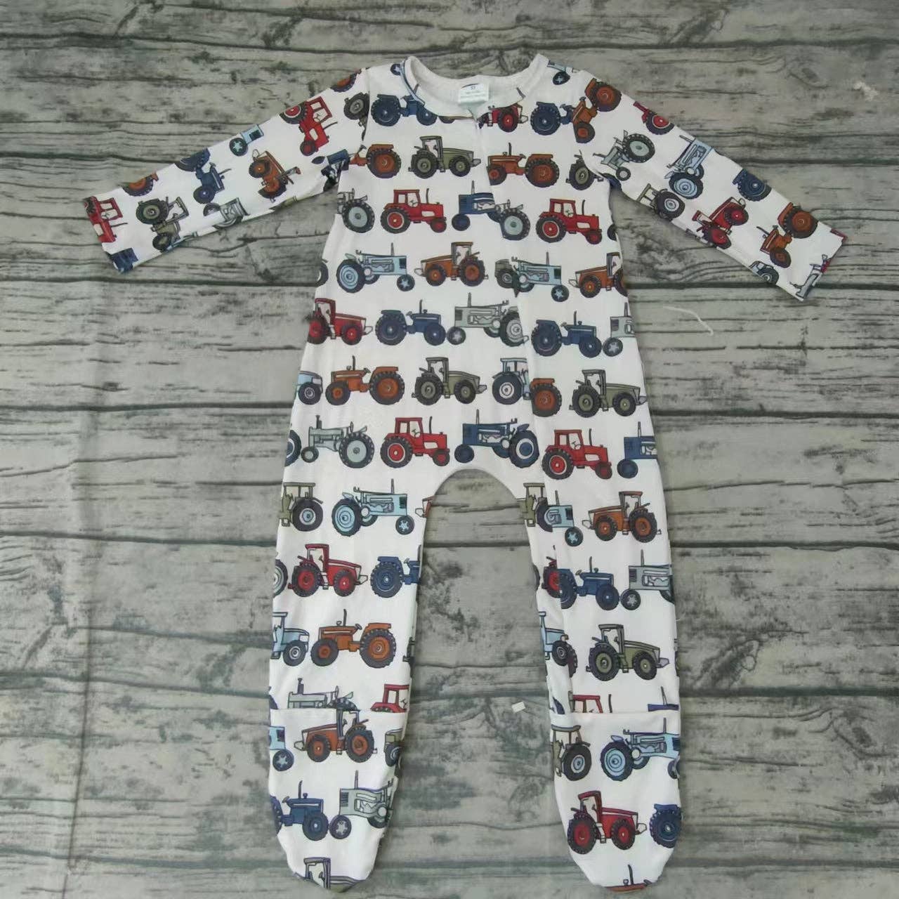 Aier Wholesale - Wholesale Sleepsuit - Baby - Baby kids fall zip tractor rompers2