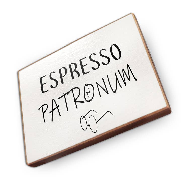 Imán de nevera de madera de haya - Espresso Patronum para venta al por mayor de wammi