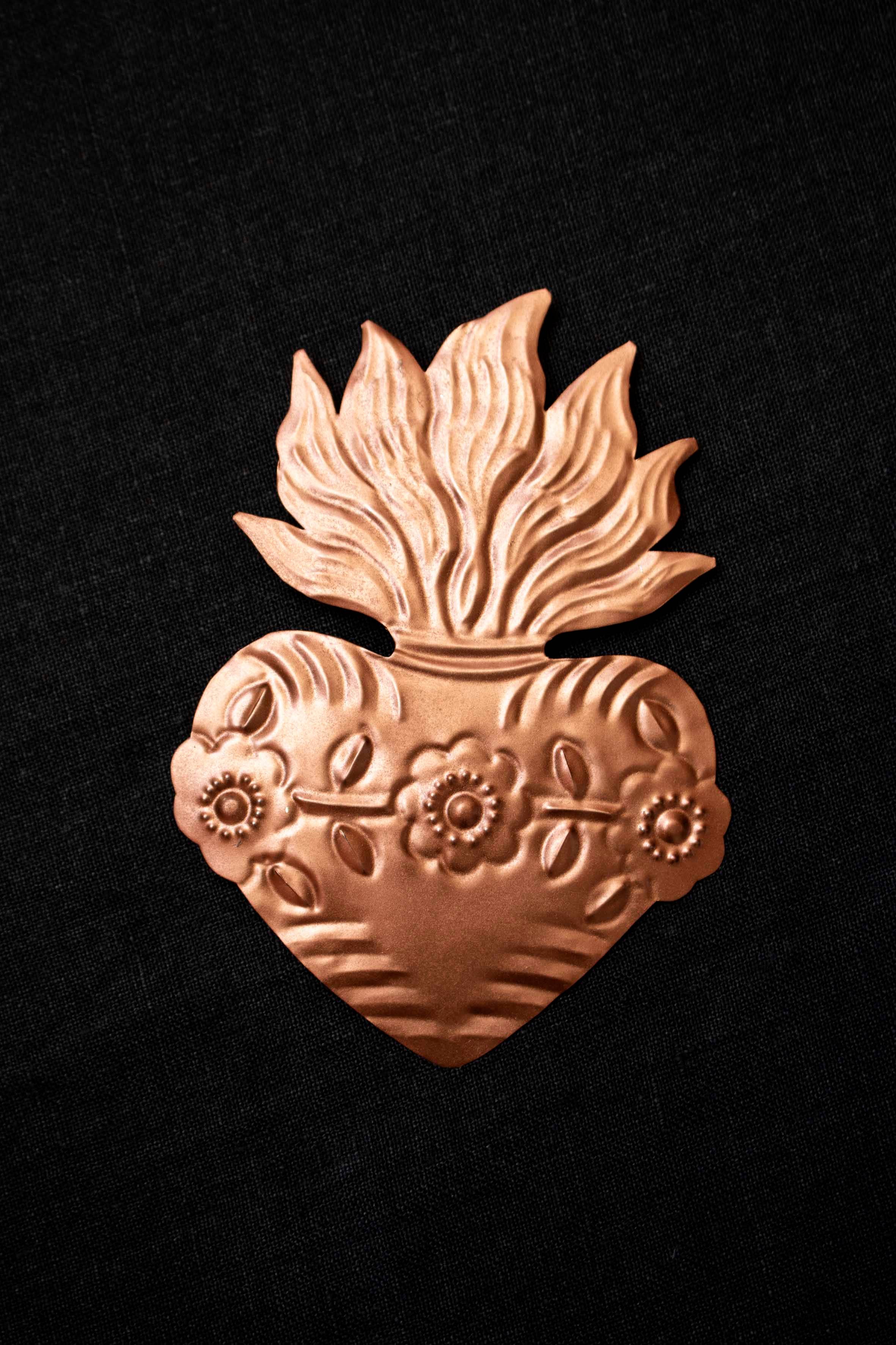 P.I. Project France - Vente Décoration murale - Coeurs sacrés mexicains - couleur bronze - ex-votos milagros4