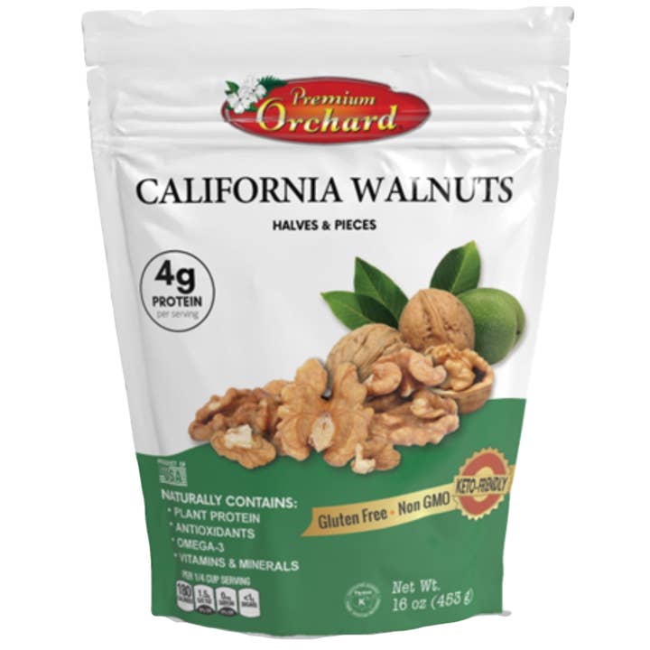 Walnoothelften en stukjes - 16 oz voor wholesale door Premium Orchard