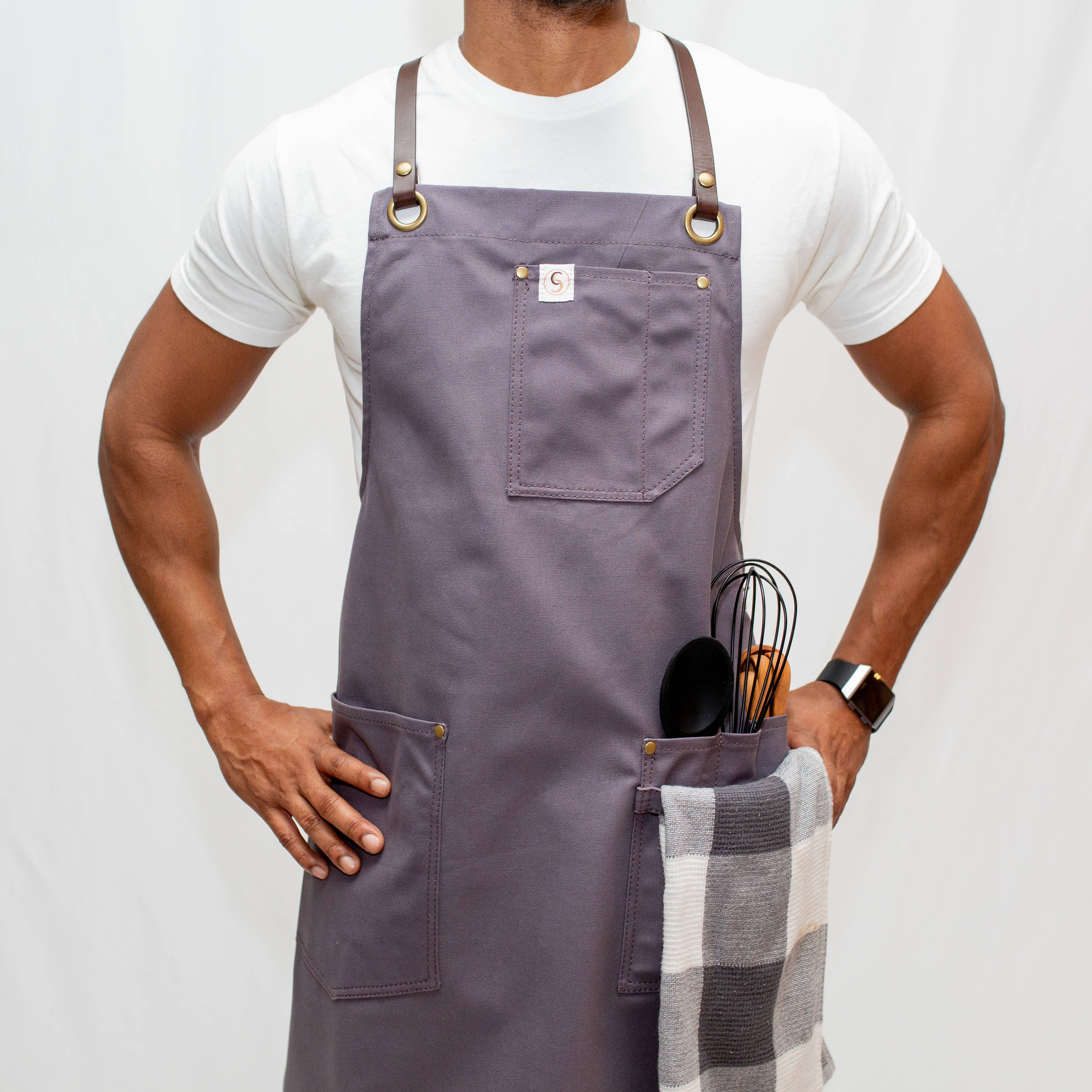Chef's Satchel - Wholesale Apron - Cross Back Leather Canvas Apron - 25 Unit1