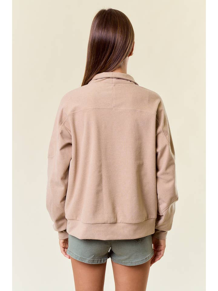 Doe and Rae - Wholesale Sweatshirt - Women's - Buttery Soft Brushed Knit Mock Neck Sweatshirt - 44637T