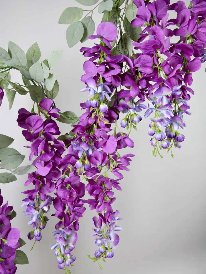 5ft Long Purple Wisteria Garland for wholesale by Jamali Garden