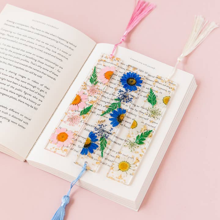 Real Pressed Flower Resin Bookmark for wholesale by Succulent Kreations