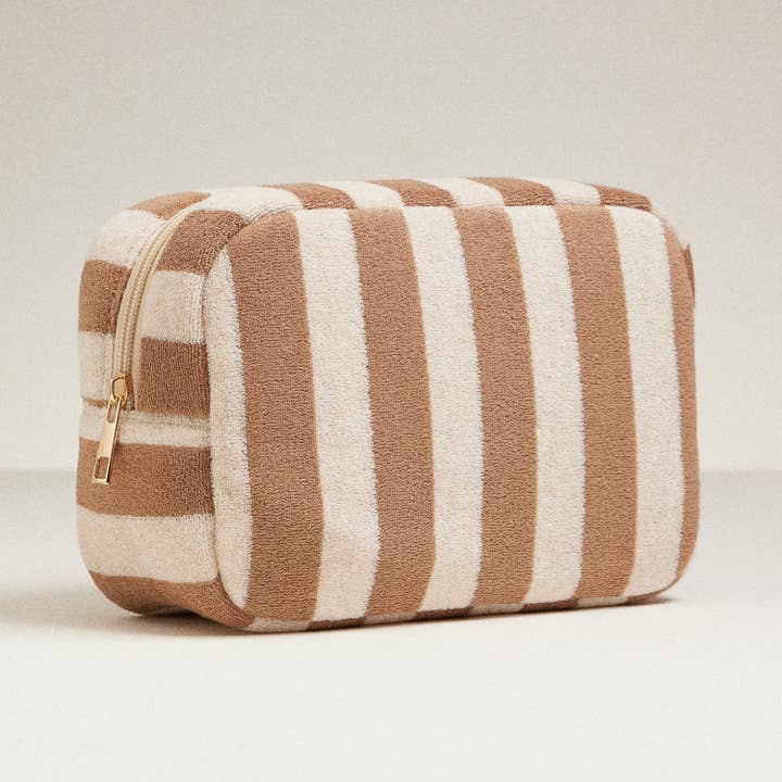 Frem - Wholesale Pouch - Women's - Terry Fabric Striped Multi-Purpose Pouch