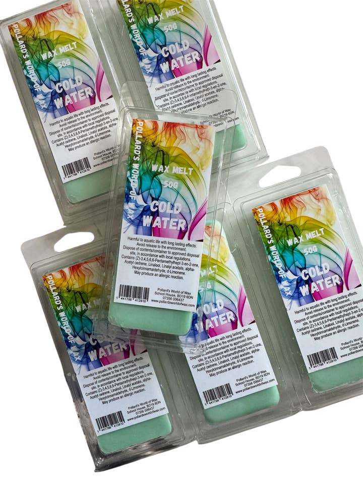 Cold Water- 50g Wax Melt Snapbar for wholesale by Pollard’s World of Wax