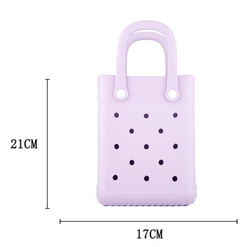 Auraquise - Wholesale Beach Bag - EVA Small Square Beach Bag with Hole Design Handheld Tote1