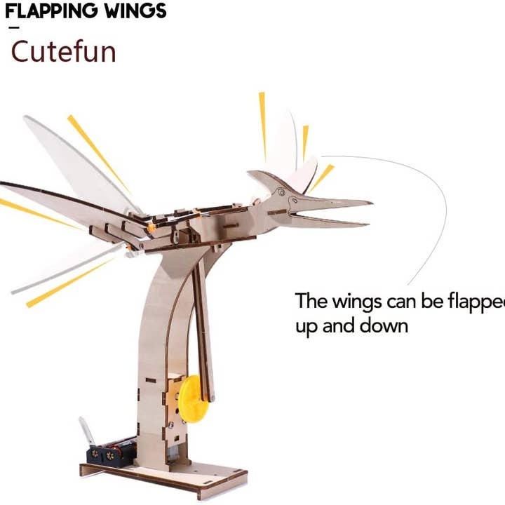 Texas Toy Distribution - Vente Kit de bricolage – enfant - Kit de montage puzzle électrique DIY Ptérosaure – 82 pièces4