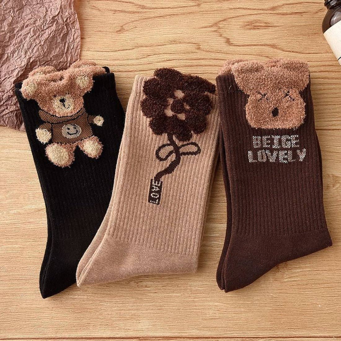Funkyrel® Atzbranding Limited - Wholesale Socks - Women's - Rufia - Bear Print Winter Socks12