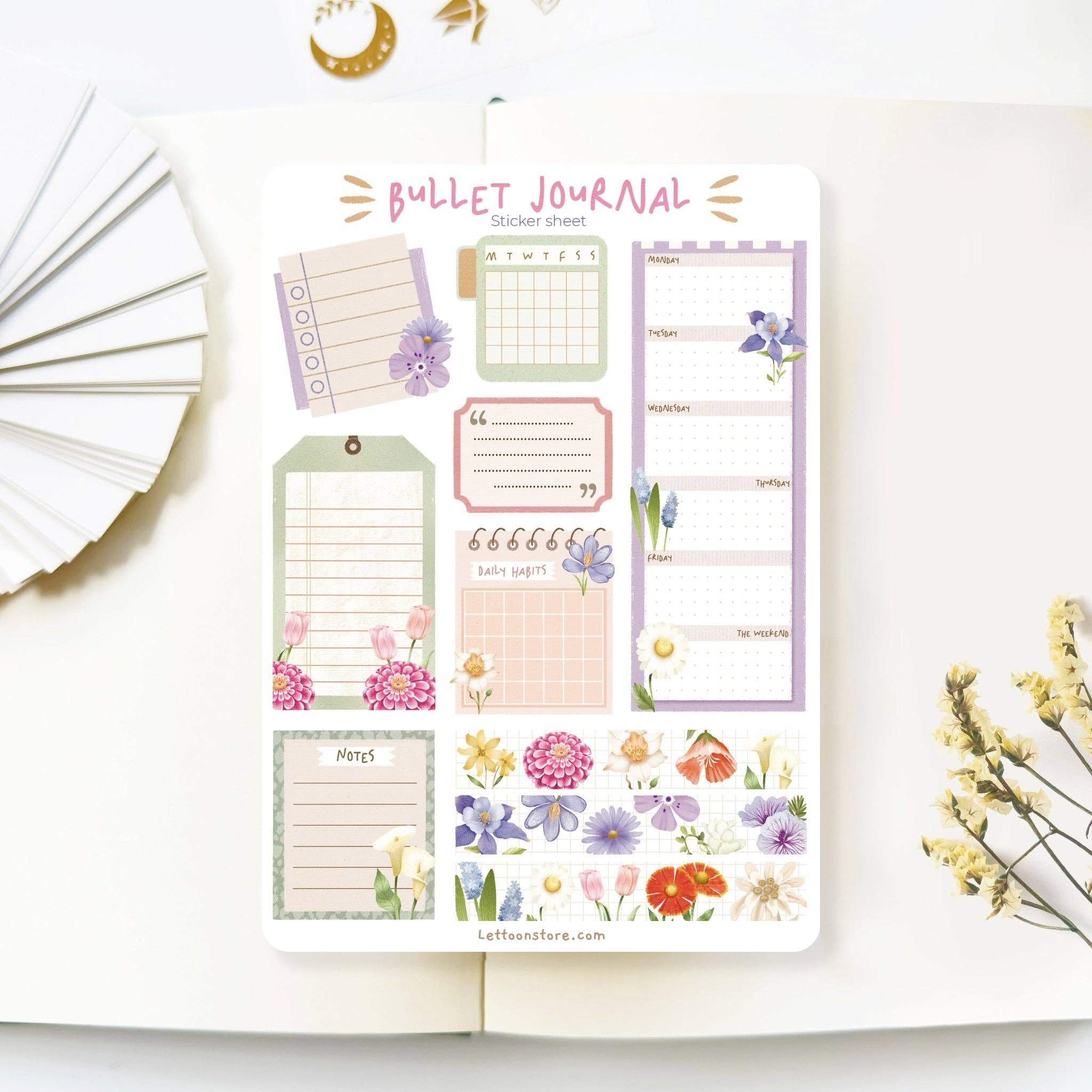 Lettoon - Wholesale Sticker - Sticker Sheet - Bullet Journal Essentials0