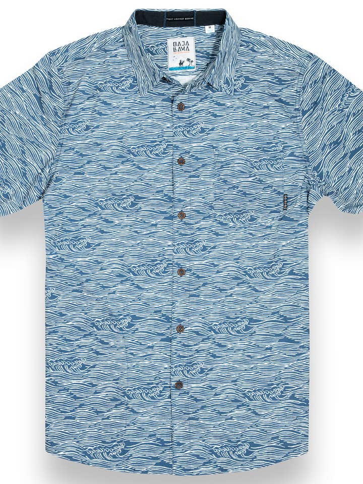 ROLL TIDES DEEP SEA - 7-SEAS™ BUTTON UP for wholesale by Baja Llama