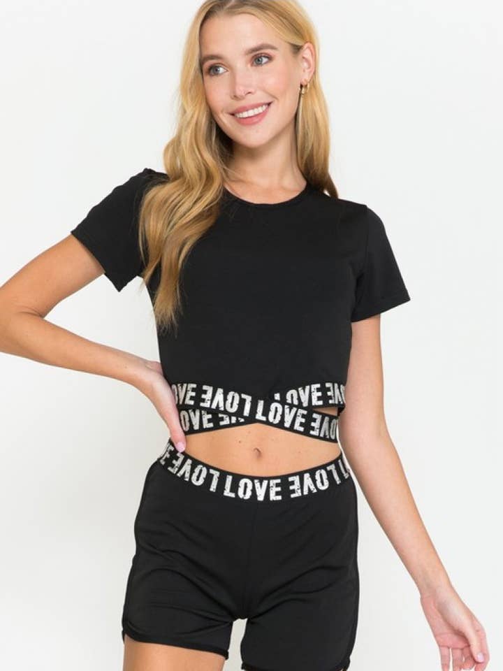 Intertwist Crop Top Shorts Set activewear for engroshandel hos Bynes New York