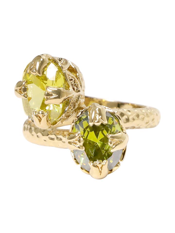 Peridot Crystal & Tulip Bloom Ring - GP for wholesale by Zoey Simmons
