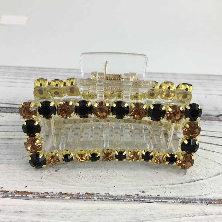 Black and gold stone claw clip for wholesale by SongLily