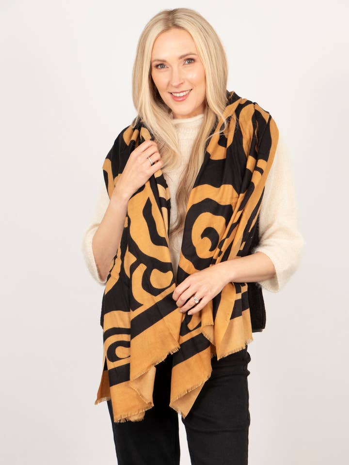 Aston Lightweight Scarf - Neutral, Abstract for wholesale by Sarta Accessories