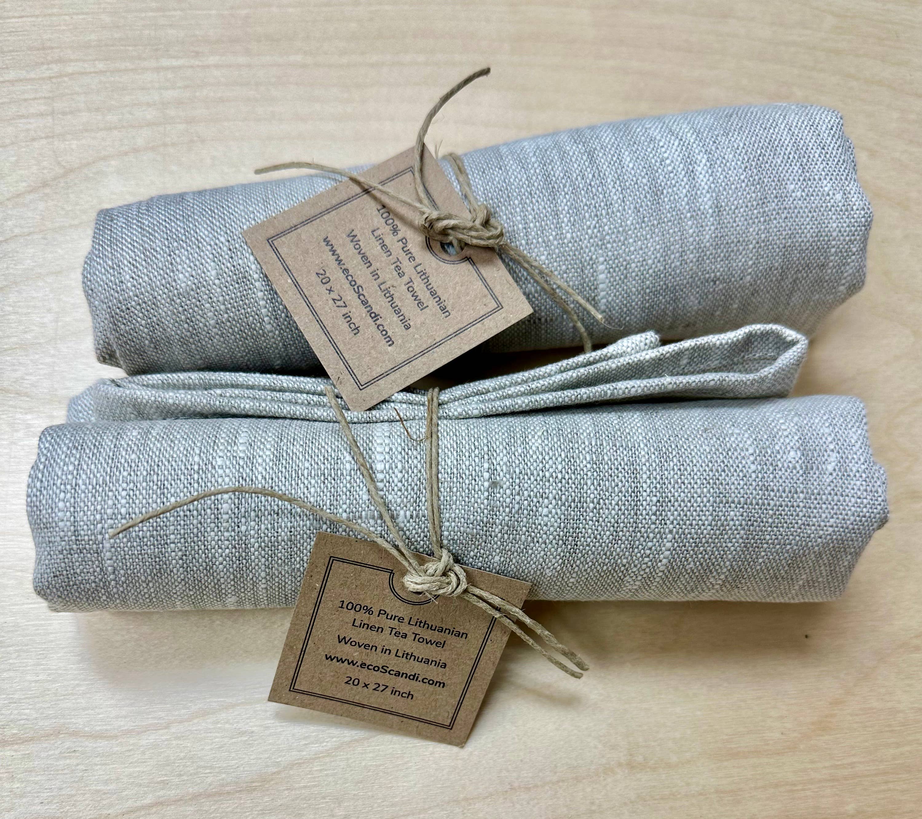 Trendy Tripper - Wholesale Tea Towel - 100% Pure Lithuanian LINEN Tea Towel Natural White Melange6