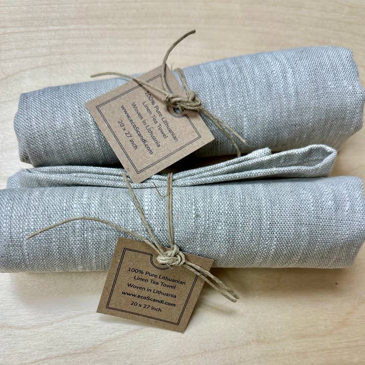Trendy Tripper - Wholesale Tea Towel - 100% Pure Lithuanian LINEN Tea Towel Natural White Melange6
