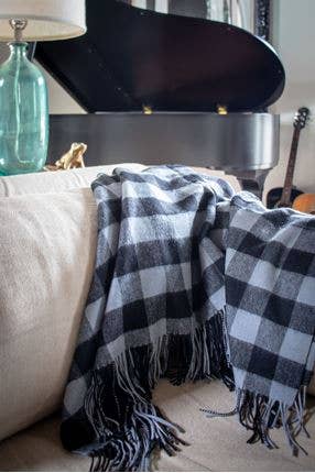Thread Experiment - Wholesale Throw Blanket - 100% Fine Wool Buffalo Check Throw1